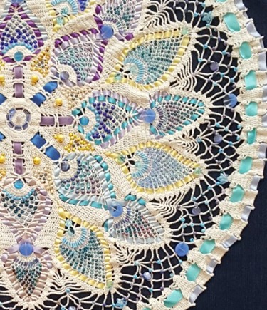 Art textile intitulée "the-big-blue-detail…" par Marianne Camus, Œuvre d'art originale