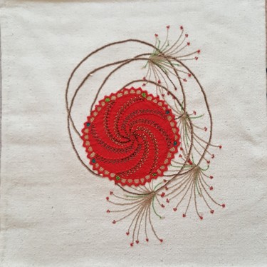 Art textile intitulée "soon-christmas-49-x…" par Marianne Camus, Œuvre d'art originale