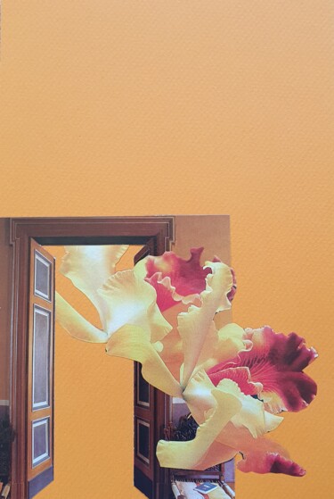 Collages intitulée "orange 3" par Marianne Camus, Œuvre d'art originale, Collages