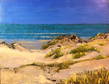 Painting titled "Plage" by Marianne Dufour, Original Artwork, Acrylic