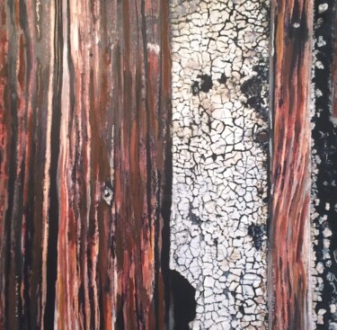 Peinture intitulée "Wood on fire 3" par Marianne Martinez, Œuvre d'art originale, Acrylique