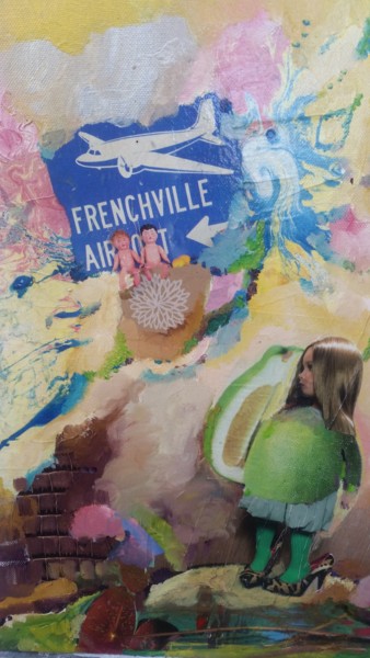 Peinture intitulée "FRENCHVILLE AIRPORT" par Marianne Merle, Œuvre d'art originale, Collages
