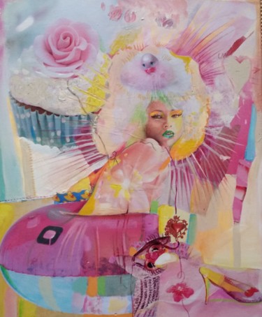 Peinture intitulée "BABYDUCK" par Marianne Merle, Œuvre d'art originale, Collages