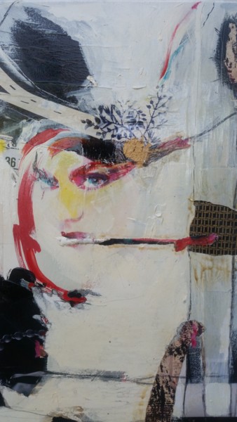 Pintura titulada "OUI NON" por Marianne Merle, Obra de arte original, Collages