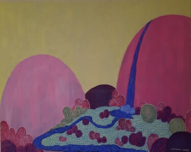 「Hiding place」というタイトルの絵画 Marianne Montoによって, オリジナルのアートワーク, オイル ウッドストレッチャーフレームにマウント