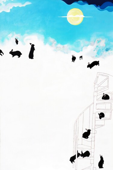 Картина под названием "Leporids' Ladder" - Marianne Padilla, Подлинное произведение искусства, Акрил