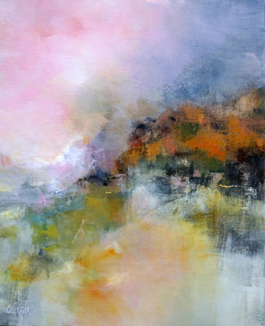 Painting titled "La saison rousse" by Marianne Quinzin, Original Art, Acrylic Mounted on Stretcher frame