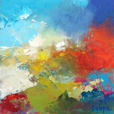 Картина под названием "Envolée colorée" - Marianne Quinzin, Подлинное произведение искусства, Акрил Установлен на Деревянная…