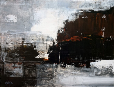 Painting titled "Copper black" by Marianne Quinzin, Original Artwork, Acrylic Mounted on Wood Stretcher frame