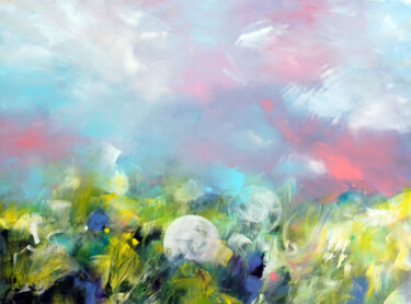 Painting titled "Pollen dance" by Marianne Quinzin, Original Artwork, Acrylic