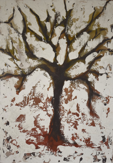 "Winter tree" başlıklı Tablo Marianne Simonin tarafından, Orijinal sanat, Petrol Ahşap Sedye çerçevesi üzerine monte edilmiş