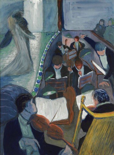 Картина под названием "Au théâtre I" - Marianne Von Werefkin, Подлинное произведение искусства, Темпера