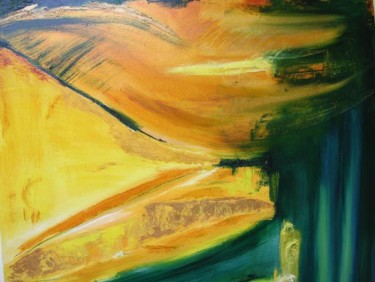 Painting titled "paysage vert" by Mpb, Original Artwork