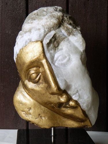 Skulptur mit dem Titel "" ALTER-EGO "" von Marianne Monnoye-Termeer, Original-Kunstwerk, Stein