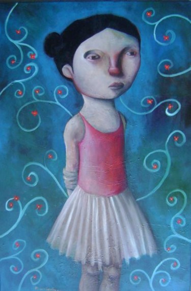 Painting titled "Bailarina" by Mariano Sánchez, Original Artwork