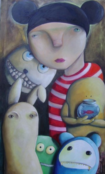 Painting titled "Amigos" by Mariano Sánchez, Original Artwork