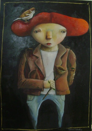 Painting titled "gorrion.jpg" by Mariano Sánchez, Original Artwork