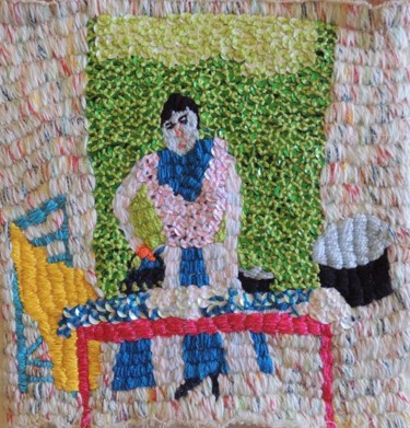 Arte textil titulada "meditacion-obrera.j…" por Mariana Robles, Obra de arte original