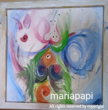 Schilderij getiteld "Αλήθεια 2 Πισω πλευ…" door Maria Pape, Origineel Kunstwerk, Aquarel