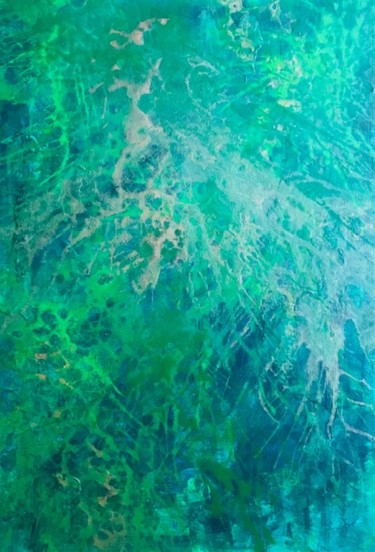 Painting titled "plankton" by Marie Prat, Original Artwork, Acrylic Mounted on Wood Stretcher frame