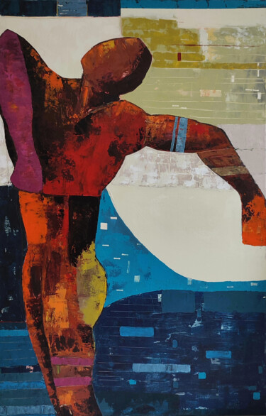 Картина под названием "Weariness" - Maria Penn, Подлинное произведение искусства, Акрил Установлен на Деревянная рама для но…