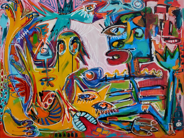 Картина под названием "What a Life" - Maria Penn, Подлинное произведение искусства, Акрил Установлен на Деревянная рама для…