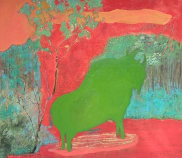 Pintura titulada "toro fundido" por Maria Rosa Astorga, Obra de arte original
