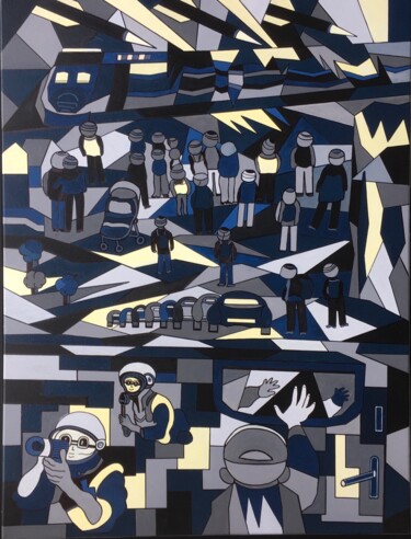 Peinture intitulée "HUMANITÉ UKRAINE -…" par Galerieamb41, Œuvre d'art originale, Acrylique Monté sur Châssis en bois