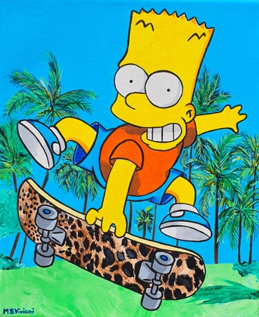 Pintura titulada "Bart Miami" por Maria Sabrina Viviani, Obra de arte original, Acrílico Montado en Bastidor de camilla de m…