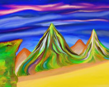 Arte digitale intitolato "le montagne di ghia…" da Mariateresa Sala, Opera d'arte originale, Lavoro digitale 2D
