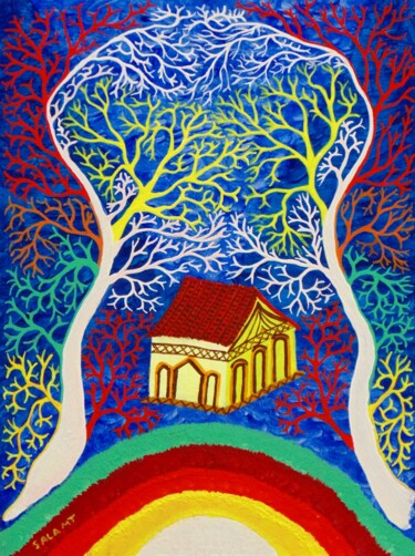 Painting titled "il tempio della for…" by Mariateresa Sala, Original Artwork, Acrylic