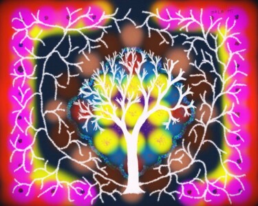 Digitale Kunst mit dem Titel "l'albero bianco" von Mariateresa Sala, Original-Kunstwerk, Digitale Malerei