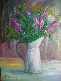 Pintura titulada "Tema floral" por Maria Teresa Aroz Ibañez, Obra de arte original, Oleo