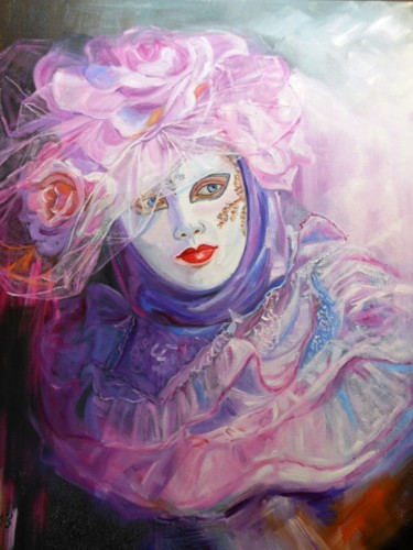 Pintura titulada "Mascara veneciana" por Maria Teresa Aroz Ibañez, Obra de arte original