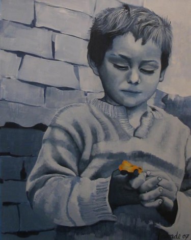 Pintura titulada "Niño Celeste" por María Valeria Fourcade, Obra de arte original