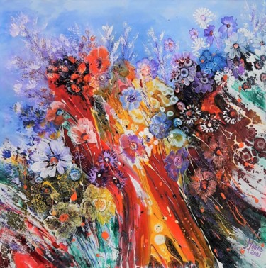 Peinture intitulée "Flori de camp" par Mariana Oros, Œuvre d'art originale, Acrylique