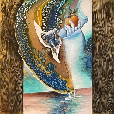 Pintura titulada "Gradinarul din Eden" por Mariana Oros, Obra de arte original, Acrílico Montado en Bastidor de camilla de m…