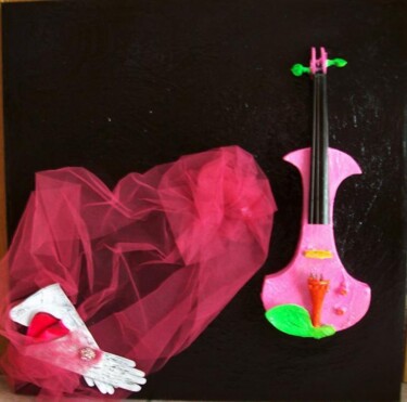 Картина под названием "EL VIOLIN ROSA" - Maribel Ruiz Figueras (M. RUIZ FIGUERAS), Подлинное произведение искусства, Акрил У…