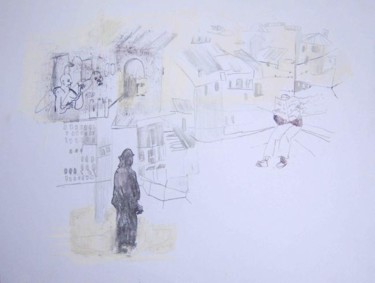 Dibujo titulada "Observacion" por Maribel Don, Obra de arte original