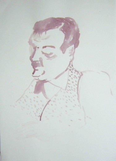 Dibujo titulada "Retrato al Vino 2" por Maribel Don, Obra de arte original