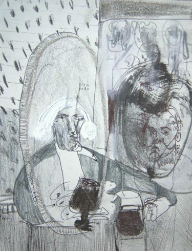 Dibujo titulada "Retrato 6" por Maribel Don, Obra de arte original