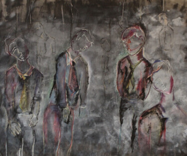 Painting titled "The virtual deaths" by Maribelle Saad, Original Artwork, Acrylic