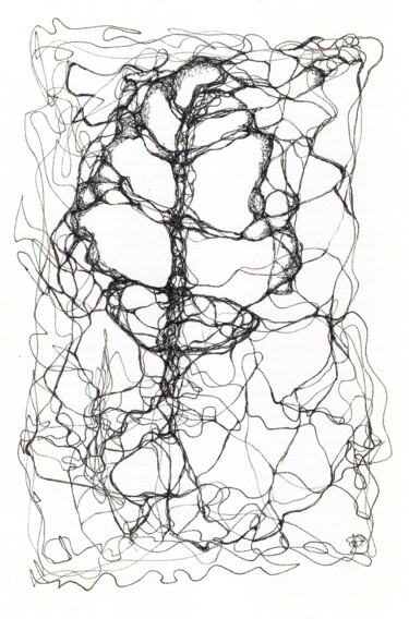 Drawing titled "Mirrorscope 17" by Maribelle Saad, Original Artwork, Ballpoint pen