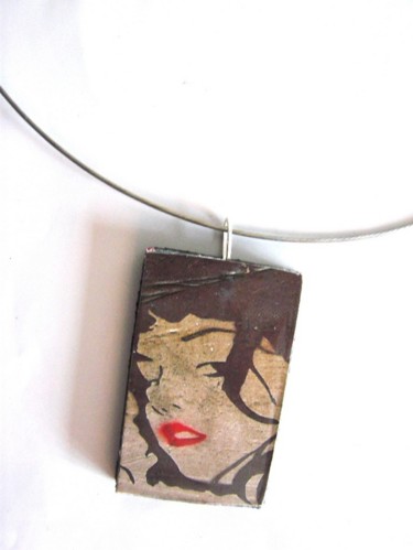 Collagen mit dem Titel "Red Lips" von Maribo, Original-Kunstwerk, Collagen