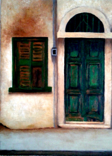 Painting titled "Porta e janela" by Ana Brasil, Original Artwork, Acrylic