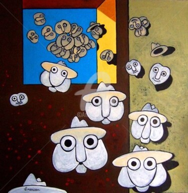 Peinture intitulée "Hamsterriens" par Bernard Maricau, Œuvre d'art originale, Huile
