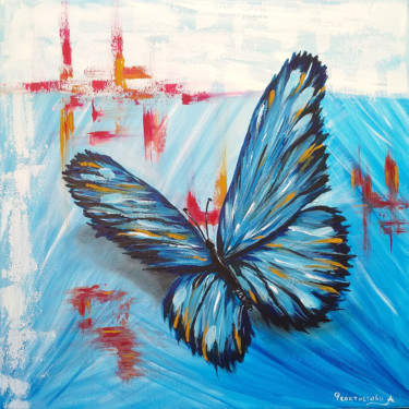 Ζωγραφική με τίτλο "Butterfly of happin…" από Tatiana Feoktistova, Αυθεντικά έργα τέχνης, Ακρυλικό