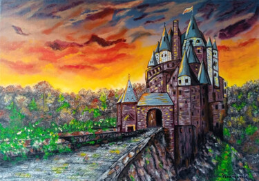Malarstwo zatytułowany „Old castle” autorstwa Tatiana Feoktistova, Oryginalna praca, Akryl