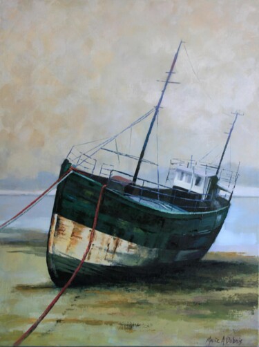 Painting titled "Fin de course" by Marie A Dubois, Original Artwork, Oil