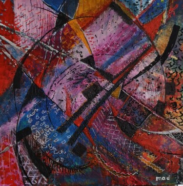 Pintura titulada "Composition cubiste…" por Marie-Agnès Dubois Lambert, Obra de arte original, Acrílico